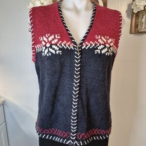 Woolrich Zip Front Cotton Blend Sweater Vest